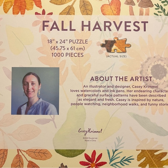 Fall Harvest 1000 Piece Puzzle Artist Casey Krimmel Eccolo Ltd Puzzles - Picture 3 of 4